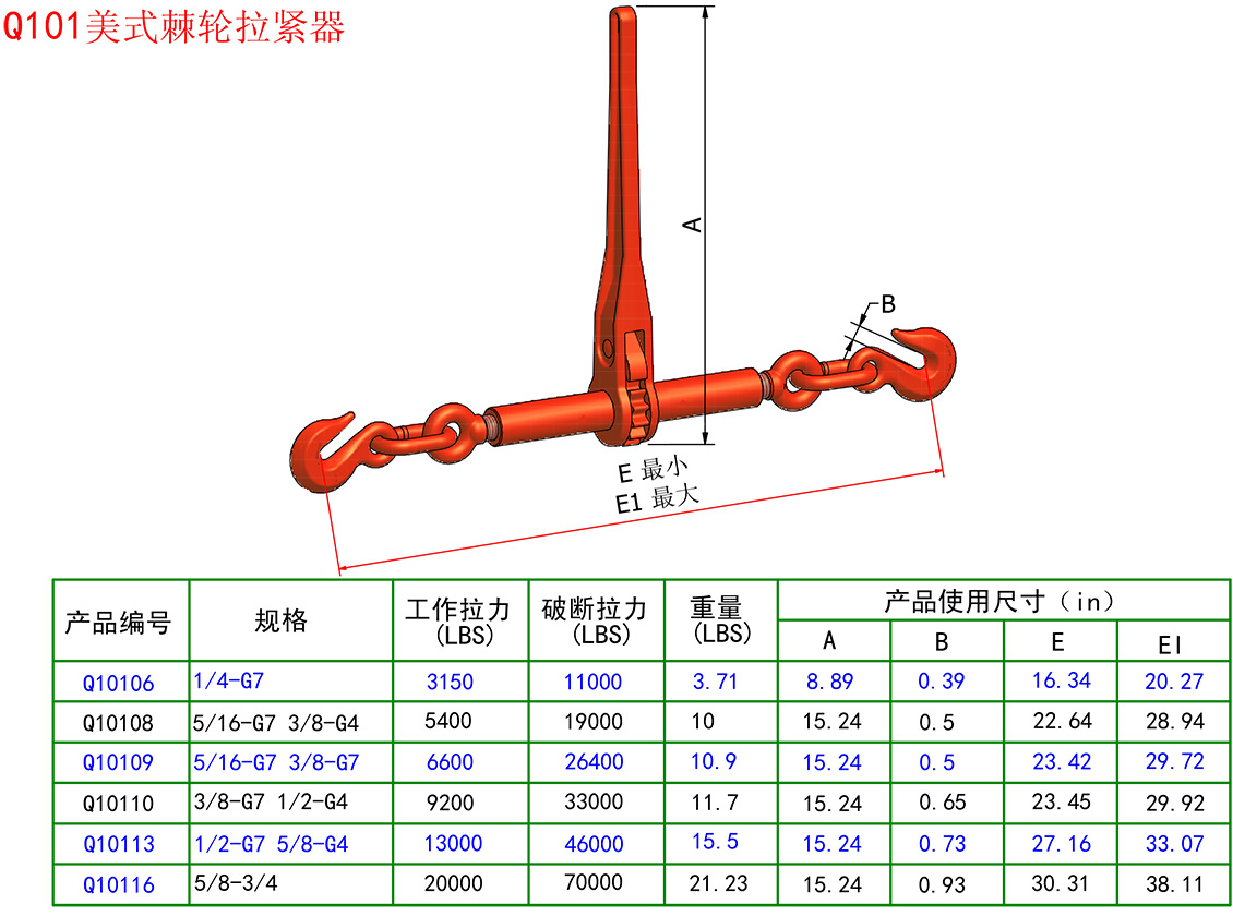 70級(jí)美式棘輪拉緊器